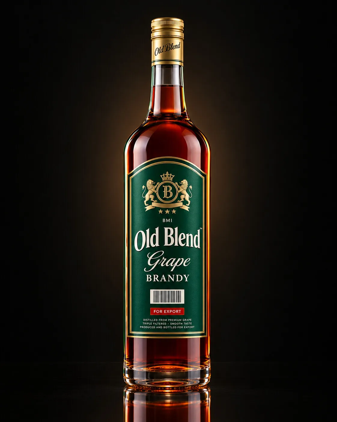 Old Blend Brandy bottle